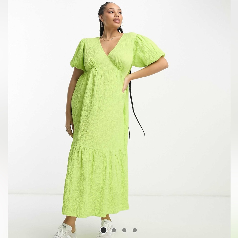ASOS Curve Lime Green Midi Dress